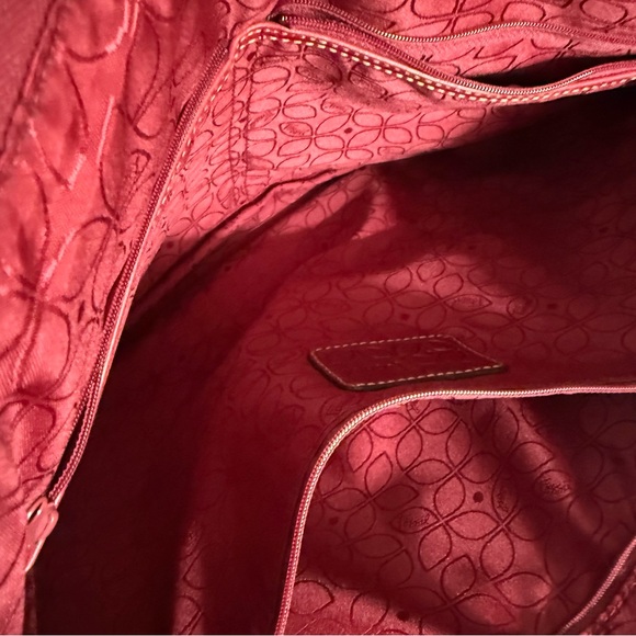 Fossil Red w/Silver Hardware Purse Tote, Shoulder Bag UGC - Picture 10 of 11